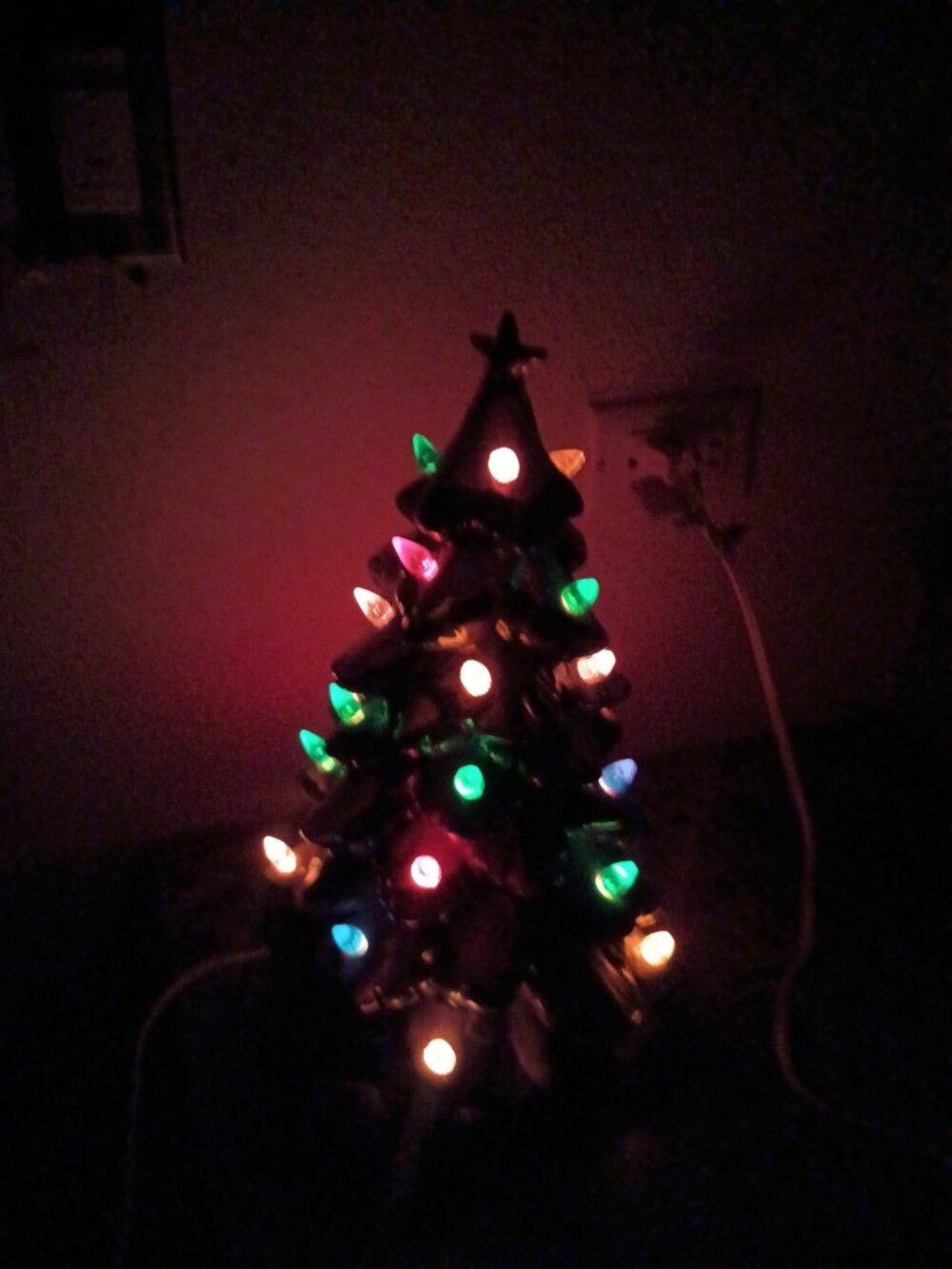 RESERVED   Christmas Tree Lamp — Multicolor Lights & Gold Star — Studio Mold - Picture 5 of 11
